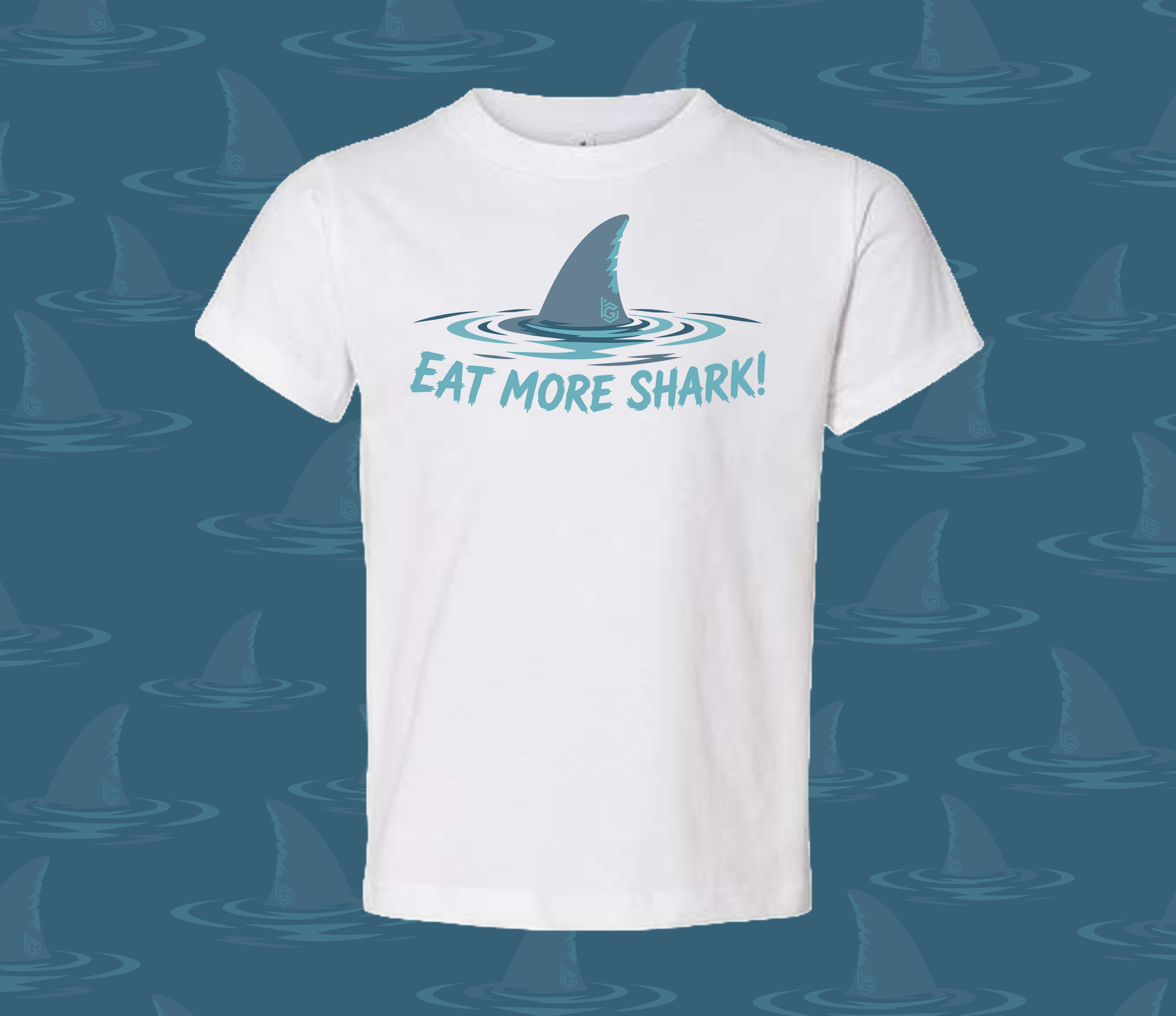 White Eat More Shark T-Shirt: Infant-Youth
