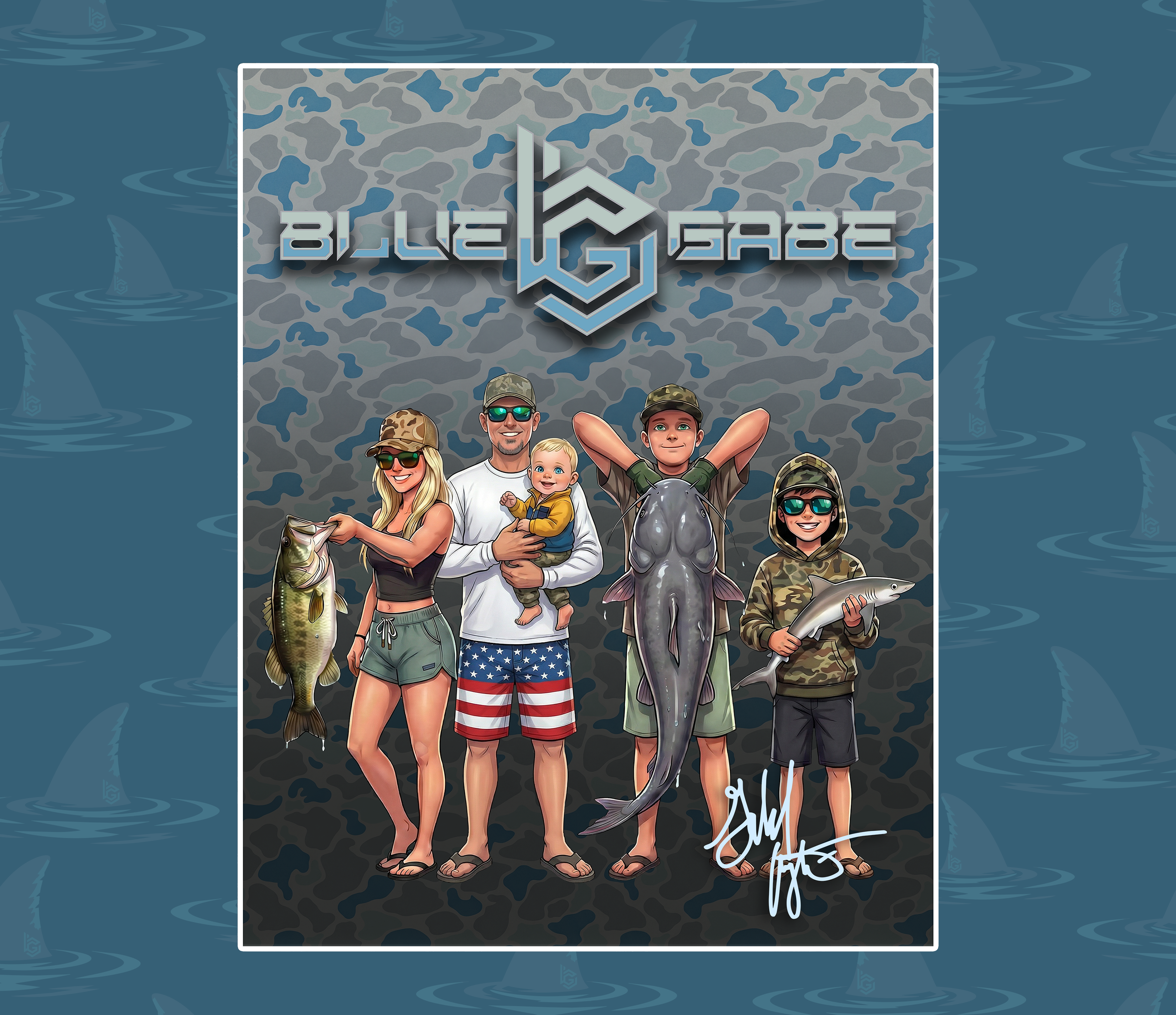 Signed BlueGabe Family Poster (11” × 14”)