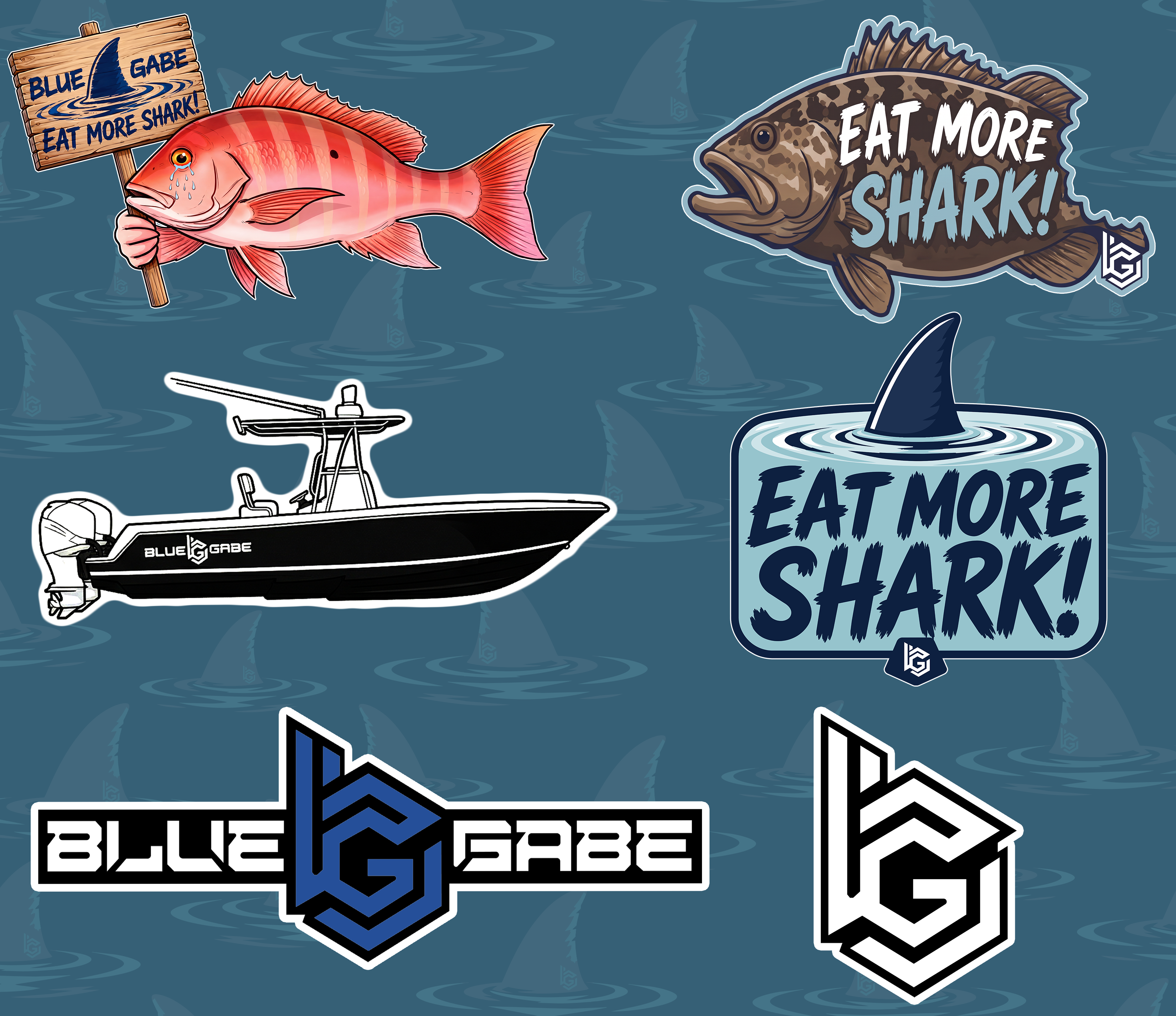 Eat More Shark - Sticker Pack (6 Stickers)