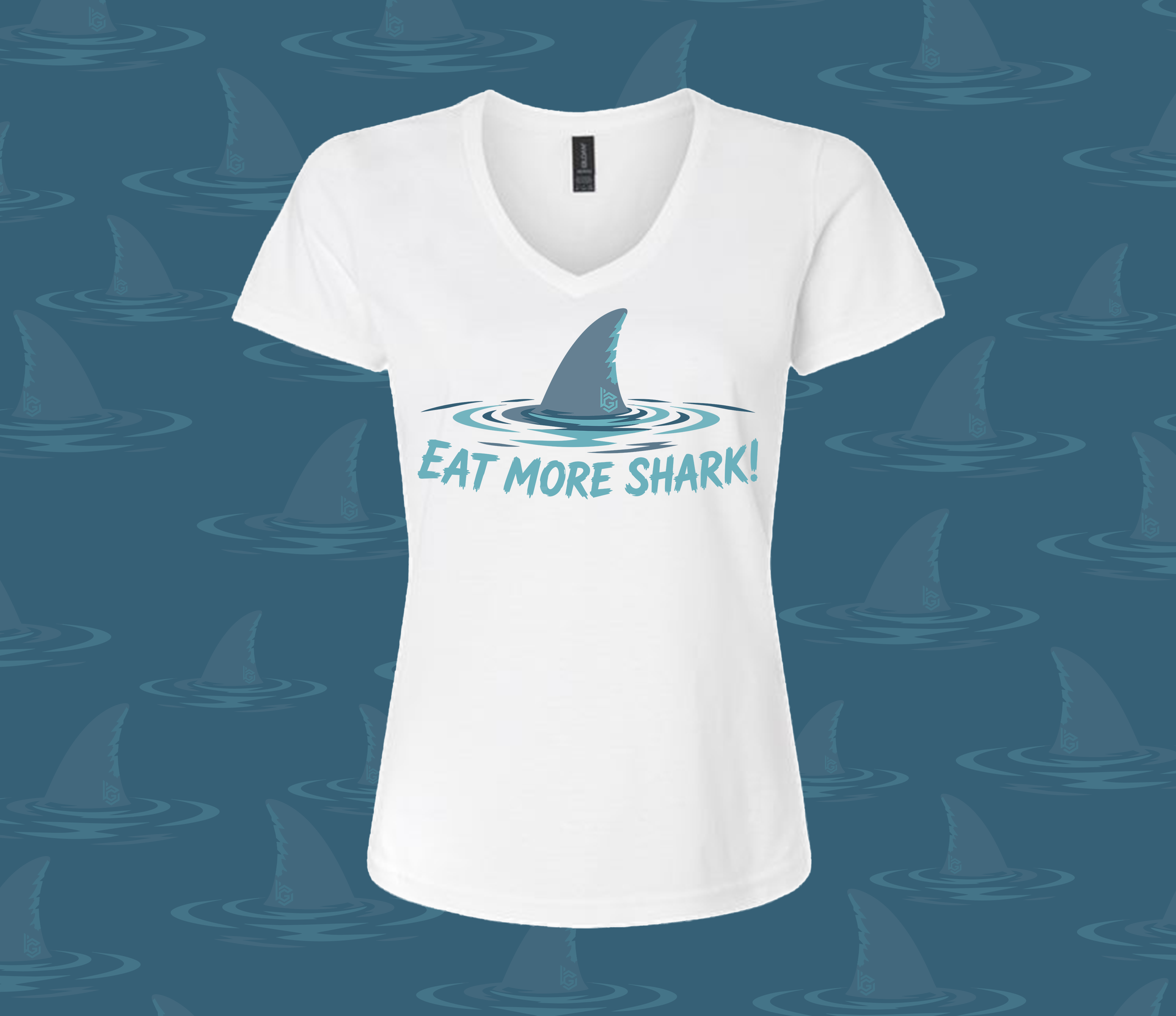 Eat More Shark V-Neck - Adult