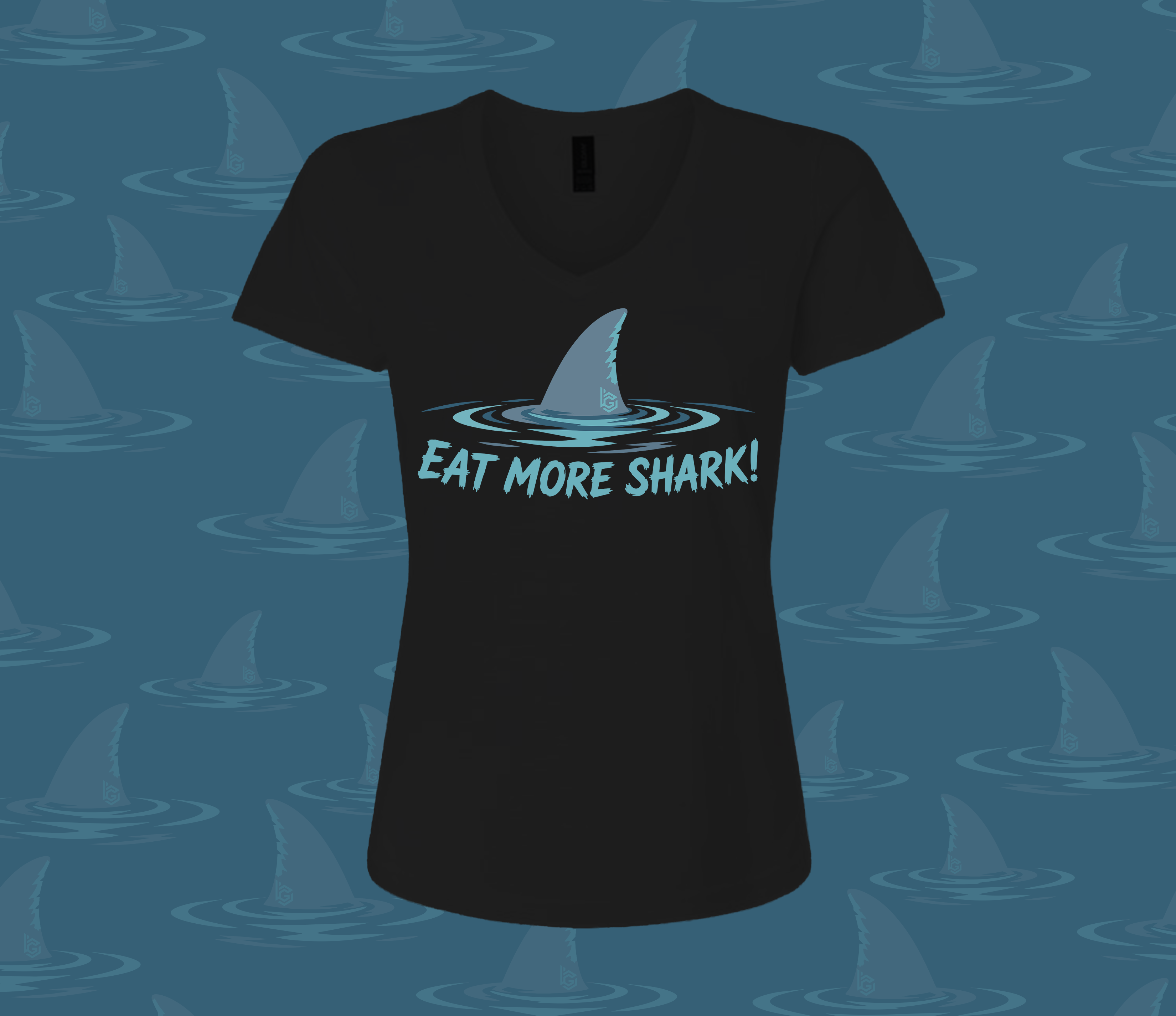 Eat More Shark V-Neck - Adult