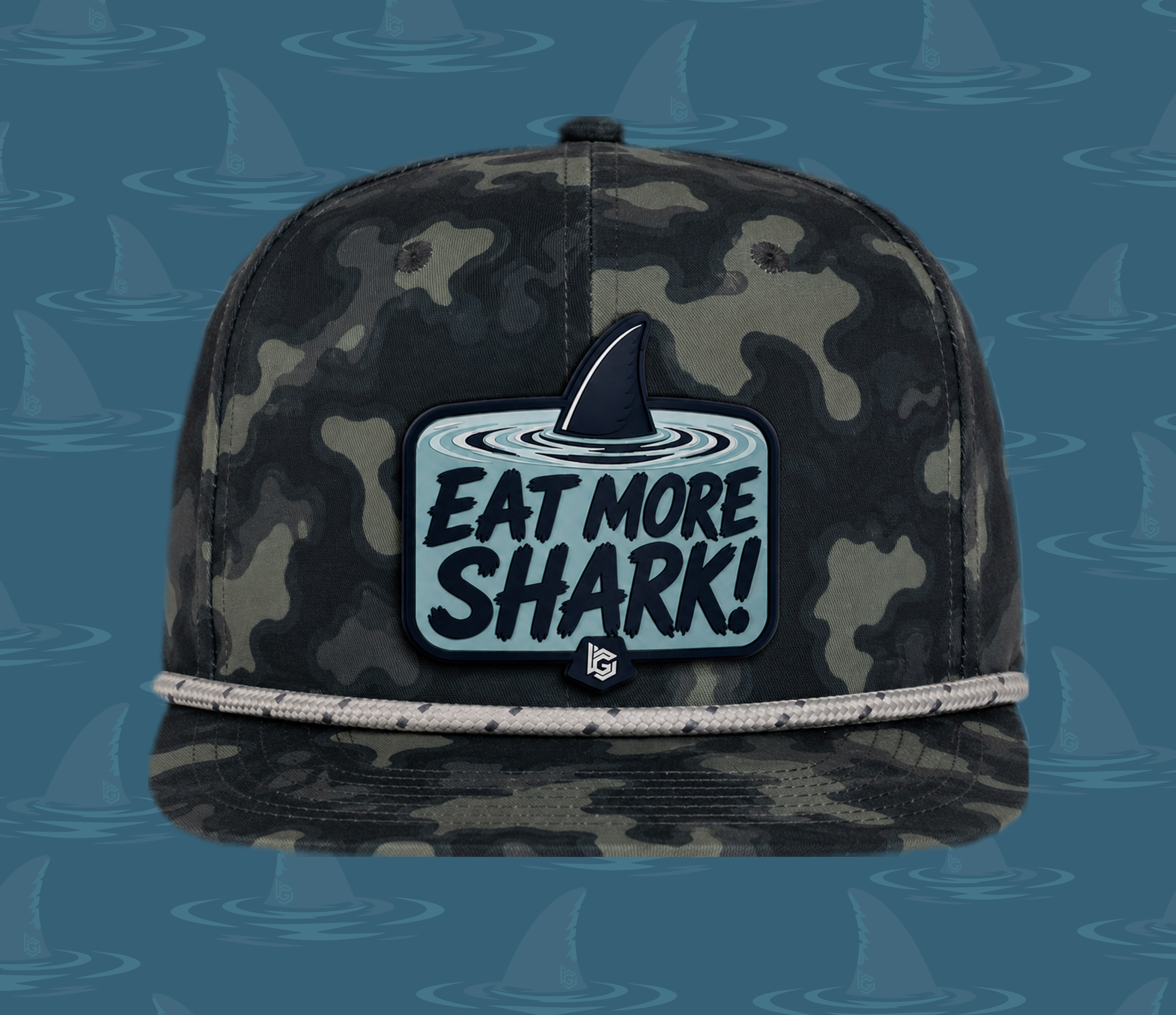 Eat More Shark - Youth Flat Bill Hat
