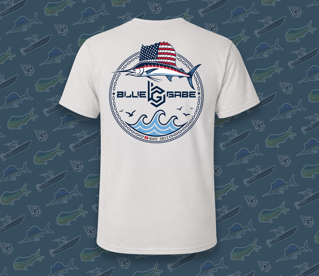 BlueGabe USA Sailfish T-Shirt – Ice Gray